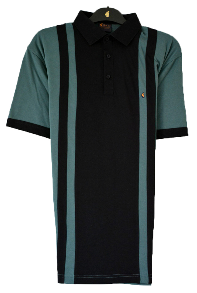 Gabicci - Plain polo shirt with centre block and matching sleeve ends